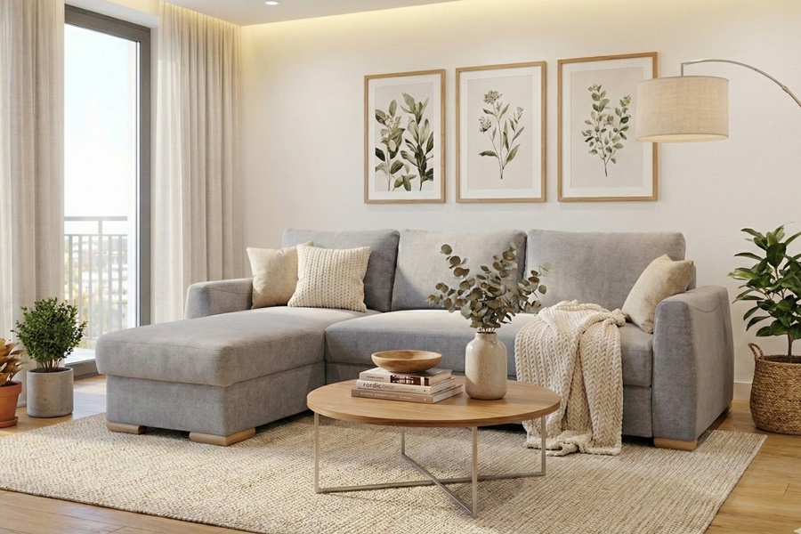 Divano con penisola mod : CREMA