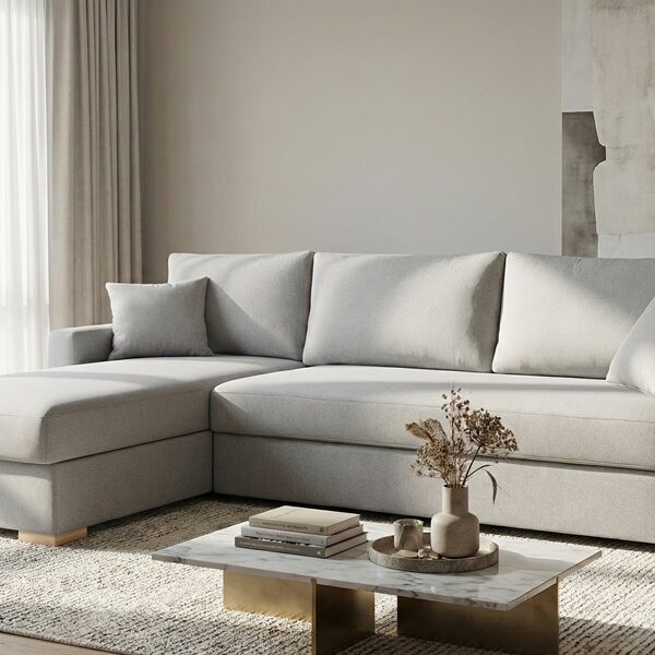 DIVANO CON PENISOLA MOD CREMA 1 Divano con penisola mod : CREMA