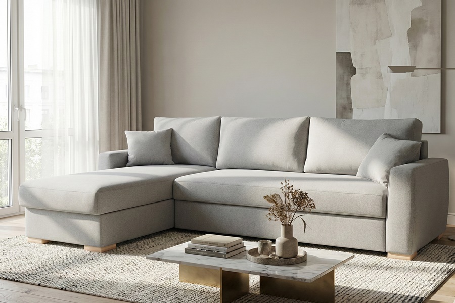 DIVANO CON PENISOLA MOD CREMA 1 Divano con penisola mod : CREMA