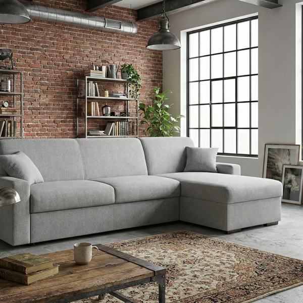 DIVANO LETTO MOD ADAMELLO CON PENISOLA 2 Divano rete elettrosaldata mod: ADAMELLO CON PENISOLA