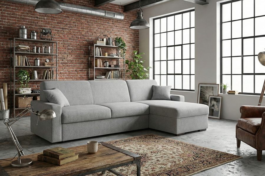 DIVANO LETTO MOD ADAMELLO CON PENISOLA 2 Divano rete elettrosaldata mod: ADAMELLO CON PENISOLA