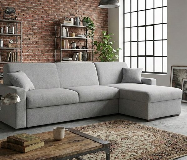 DIVANO LETTO MOD ADAMELLO CON PENISOLA 2A Divano rete elettrosaldata mod: ADAMELLO CON PENISOLA