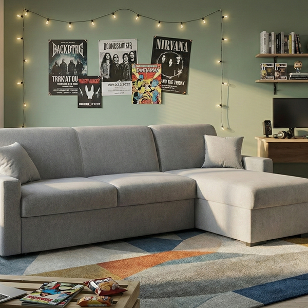 DIVANO LETTO MOD ADAMELLO CON PENISOLA 4 Divano rete elettrosaldata mod: ADAMELLO CON PENISOLA