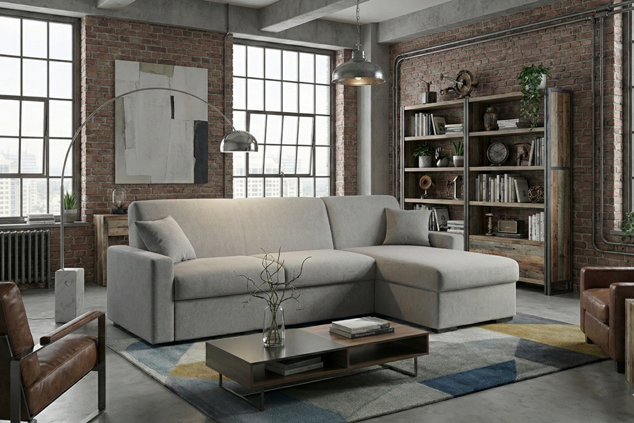 DIVANO LETTO MOD ADAMELLO CON PENISOLA 5 Divano rete elettrosaldata mod: ADAMELLO CON PENISOLA