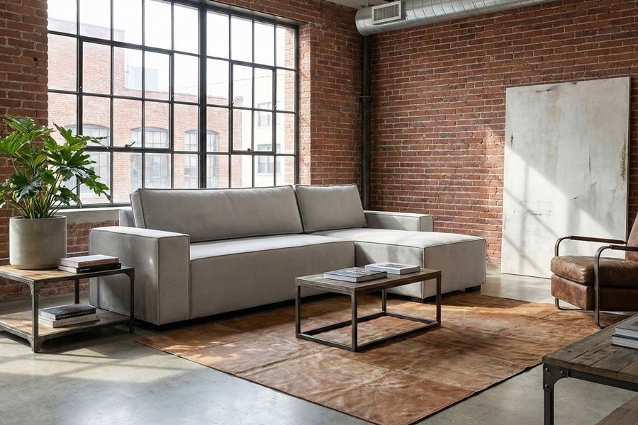 DIVANO CON PENISOLA ALBERTO 5 Divano con penisola mod : ALBERTO