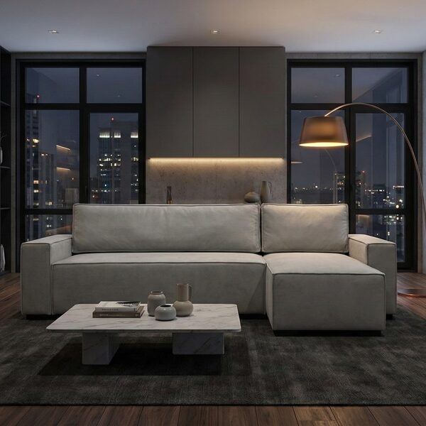 DIVANO CON PENISOLA ALBERTO 9 Divano con penisola mod : ALBERTO