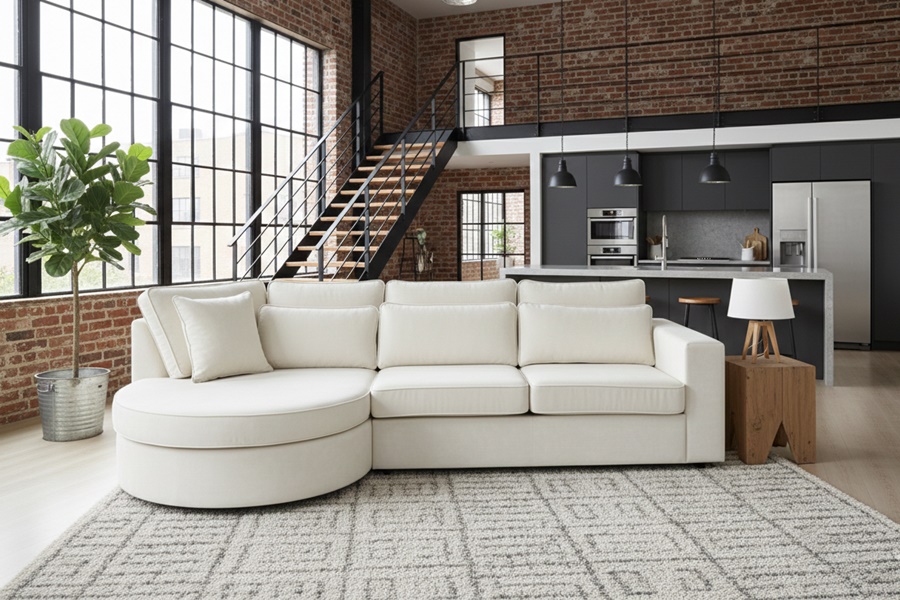 DIVANO MOD CLYDE 5 - Copia Divano con penisola mod : CLEYDE A1