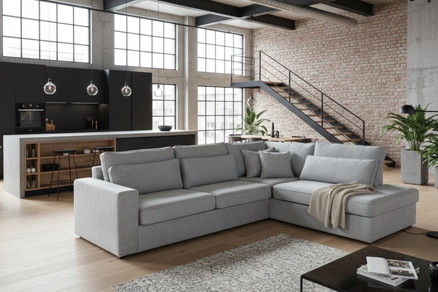 DICANI ANGOLARE MOD CLEYDE ANG 7 Divano con penisola mod : CLEYDE A3A