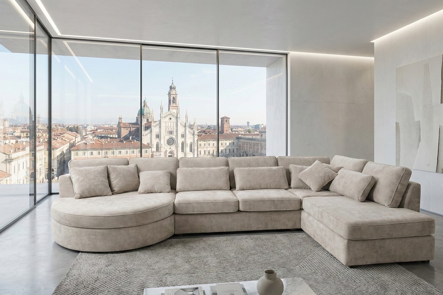 DIVANO ANGOLARE MOD CLYDE U 6 Divano angolare mod : CLEYDE U